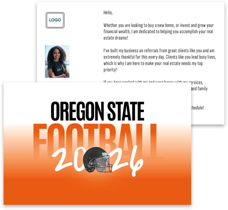 This is a 3¾" x 5¾" Football Insert called Oregon State printed in full color