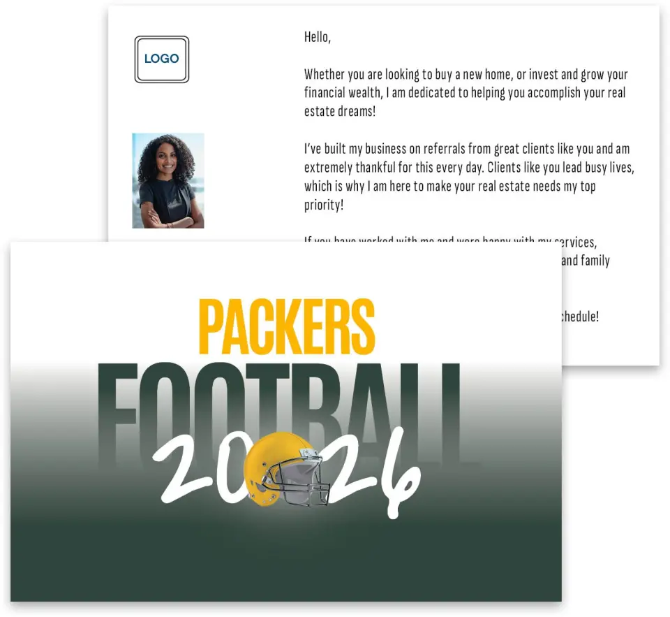 This is a 3¾" x 5¾" Football Insert called Packers printed in full color