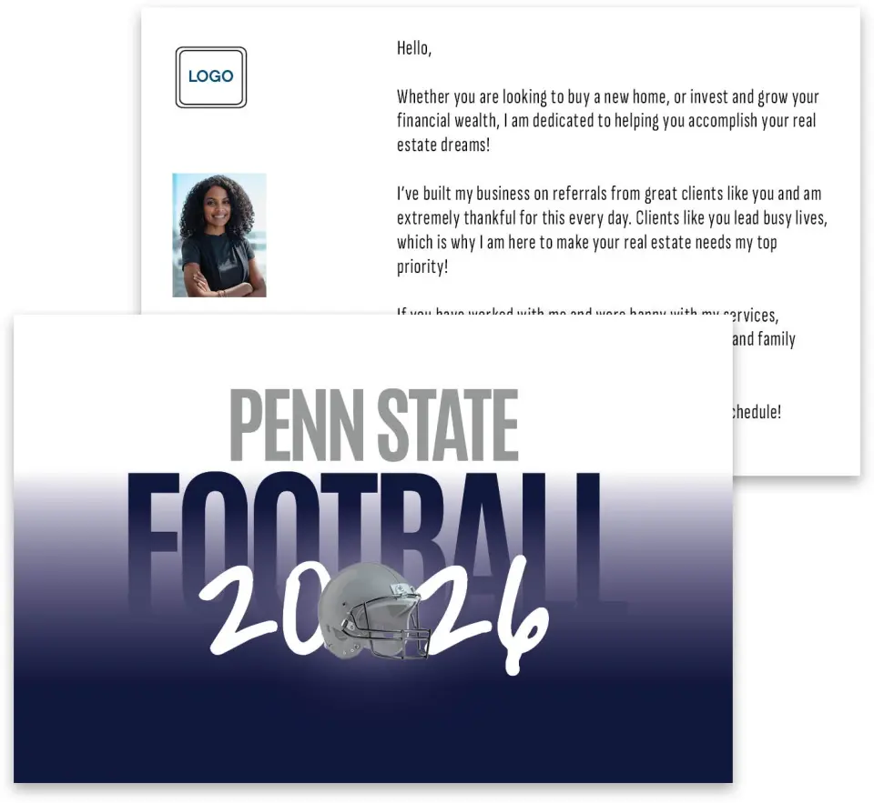 This is a 3¾" x 5¾" Football Insert called Penn State printed in full color