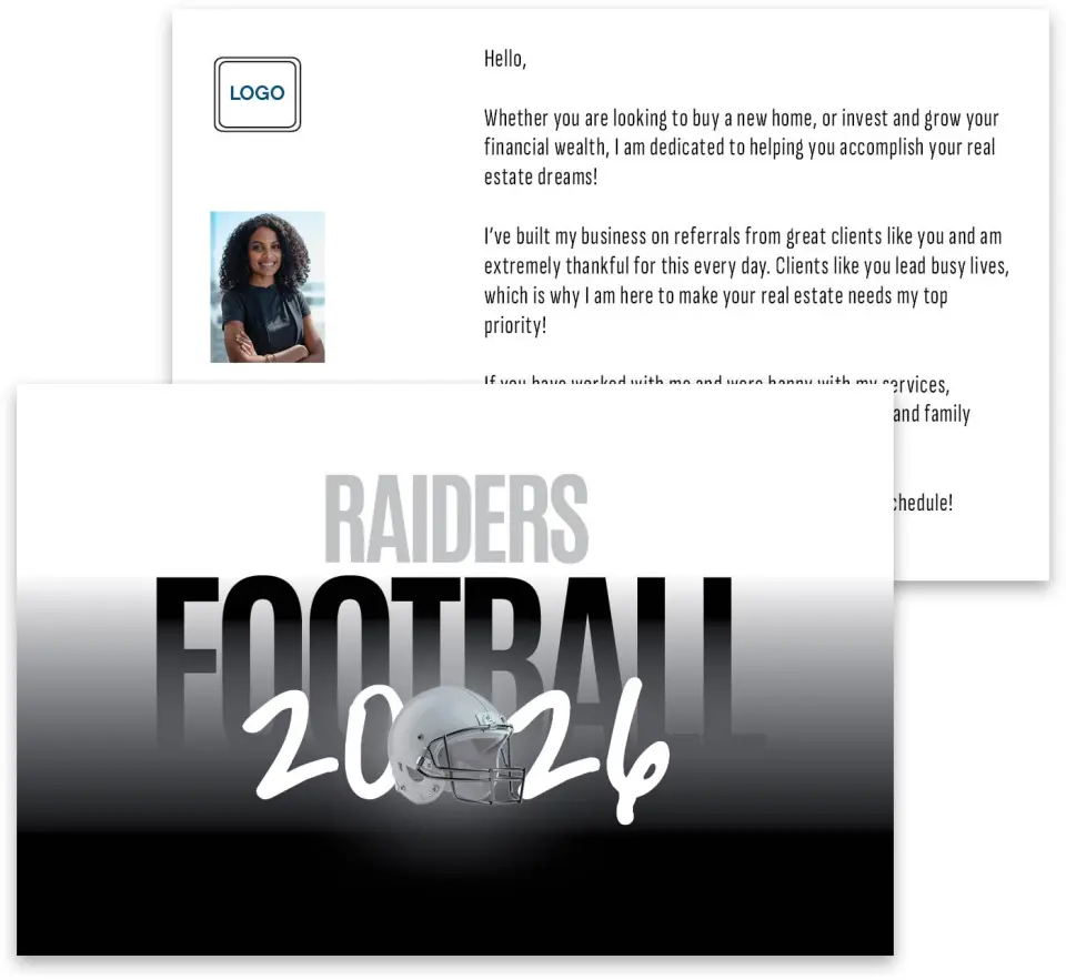 This is a 3¾" x 5¾" Football Insert called Raiders printed in full color