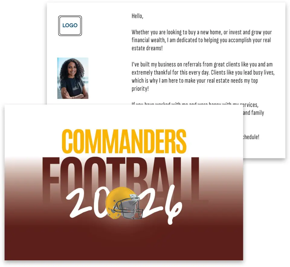 This is a 3¾" x 5¾" Football Insert called Washington Commanders printed in full color