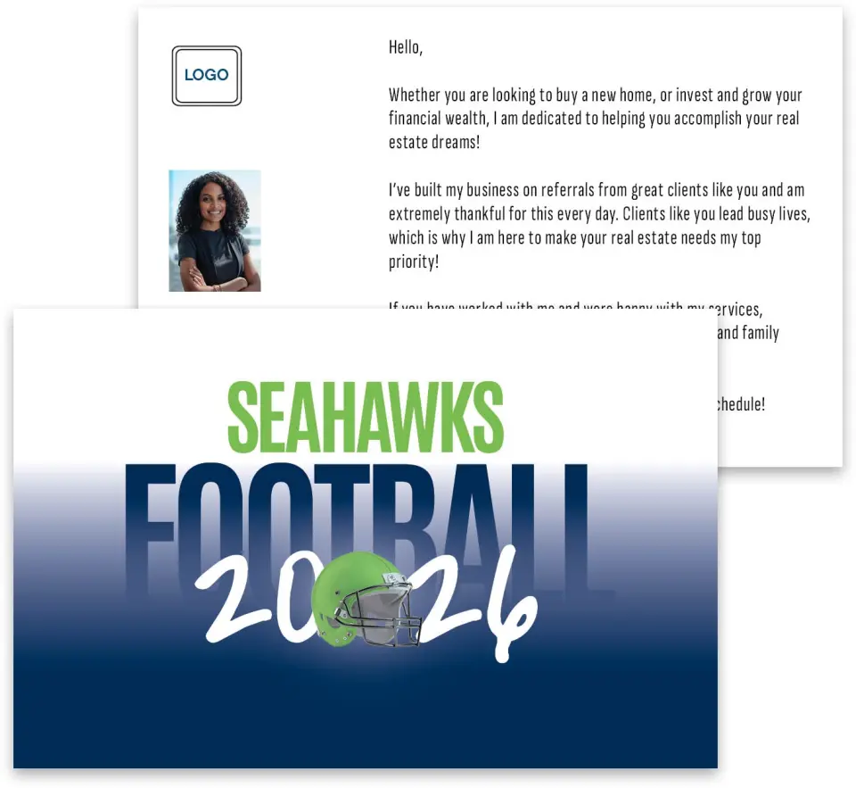 This is a 3¾" x 5¾" Football Insert called Seahawks printed in full color