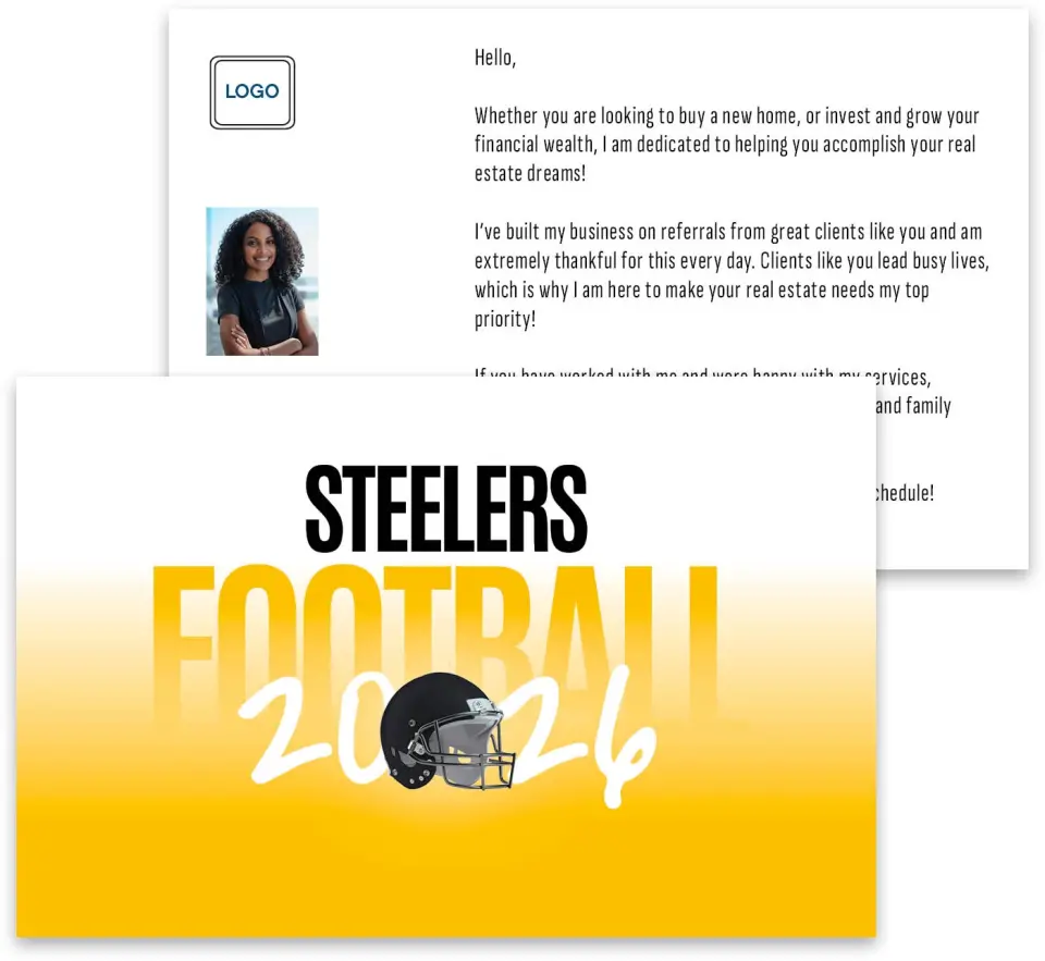 This is a 3¾" x 5¾" Football Insert called Steelers printed in full color