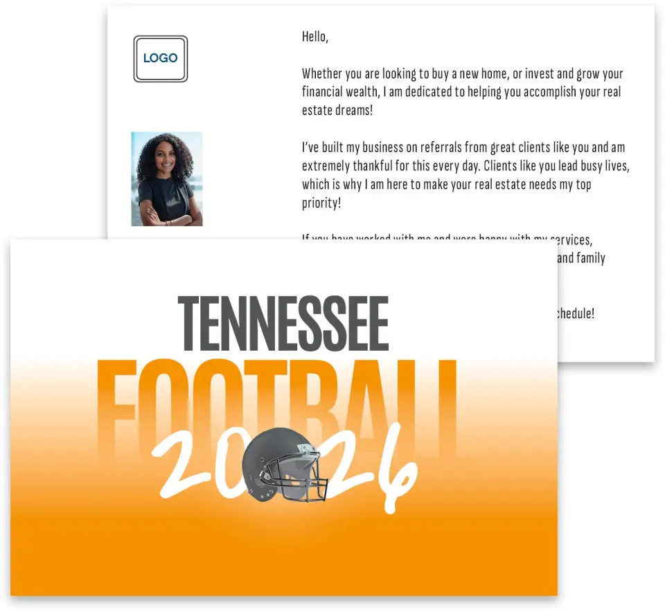 This is a 3¾" x 5¾" Football Insert called Tennessee printed in full color