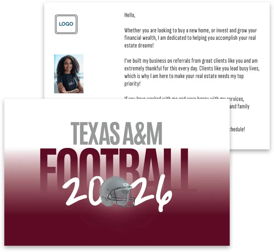 This is a 3¾" x 5¾" Football Insert called Texas A&M printed in full color