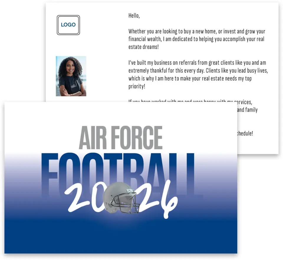 This is a 3¾" x 5¾" Football Insert called Air Force Academy printed in full color