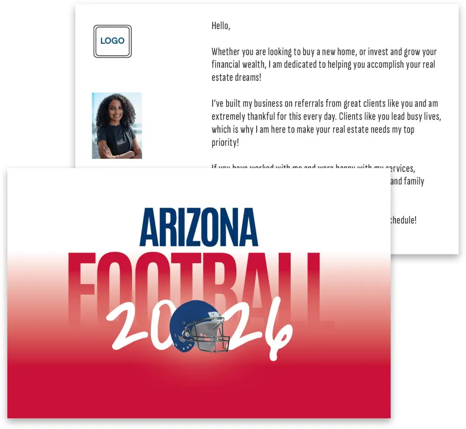 This is a 3¾" x 5¾" Football Insert called Arizona Wildcats printed in full color