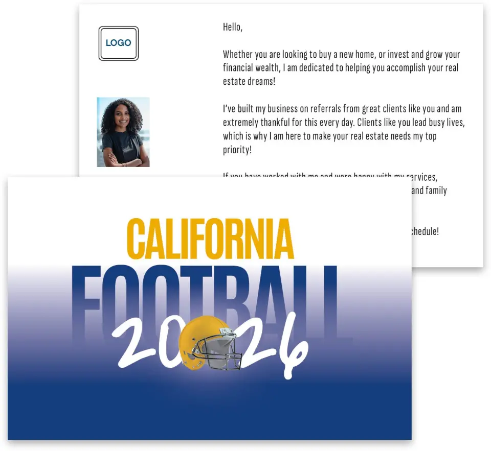 This is a 3¾" x 5¾" Football Insert called California Golden Bears printed in full color