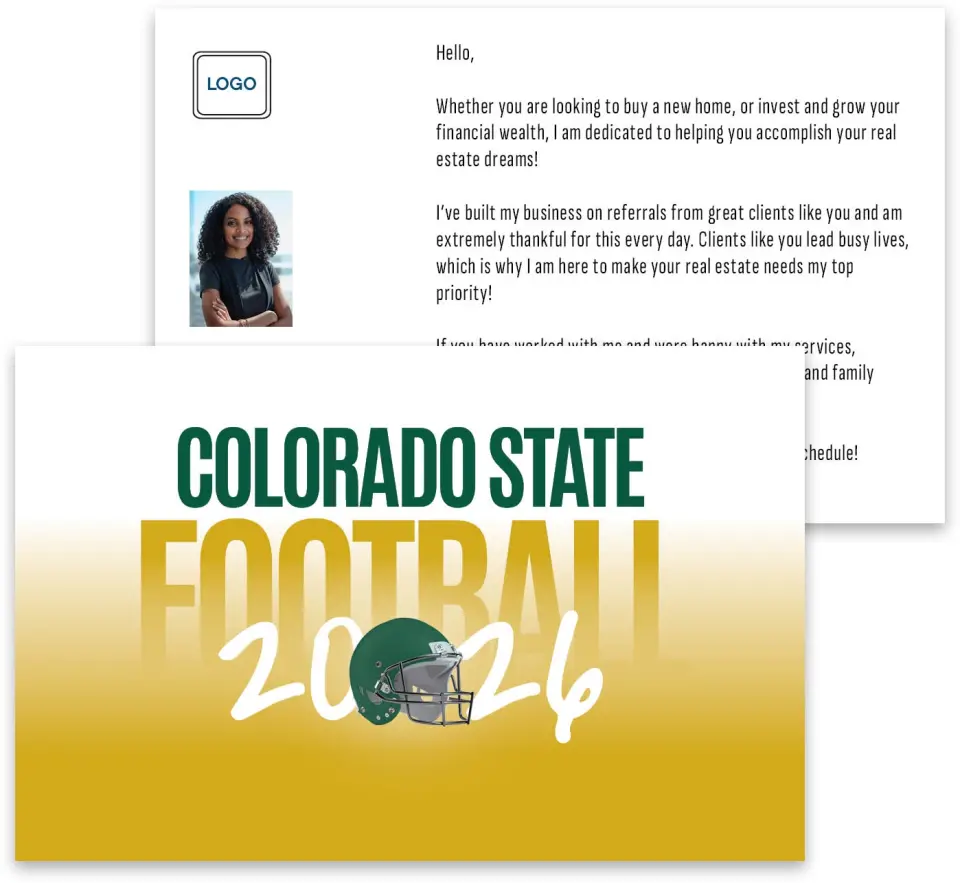 This is a 3¾" x 5¾" Football Insert called Colorado State Rams printed in full color