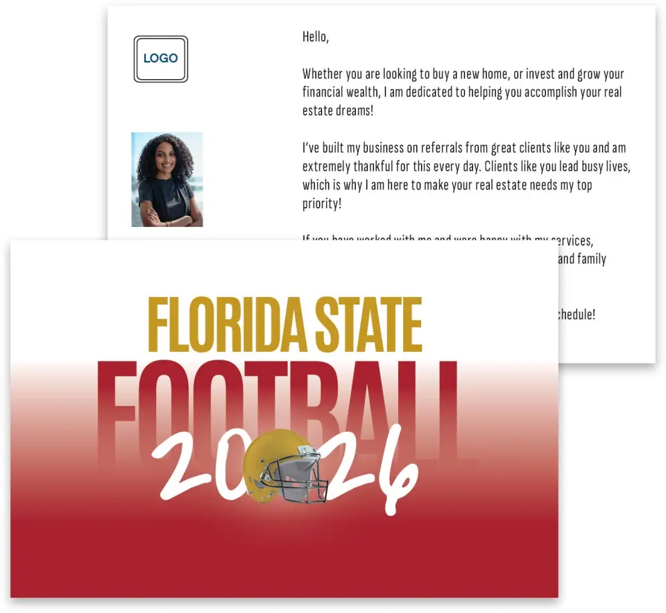 This is a 3¾" x 5¾" Football Insert called Florida State Seminoles printed in full color