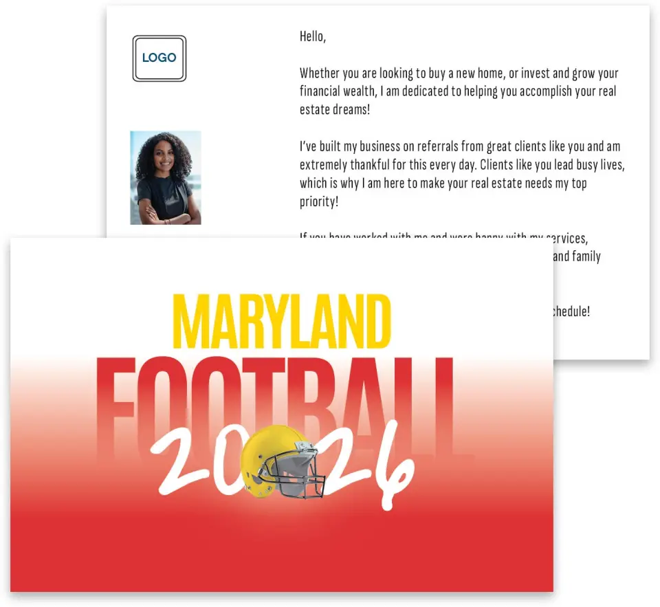 This is a 3¾" x 5¾" Football Insert called Maryland Terrapins printed in full color