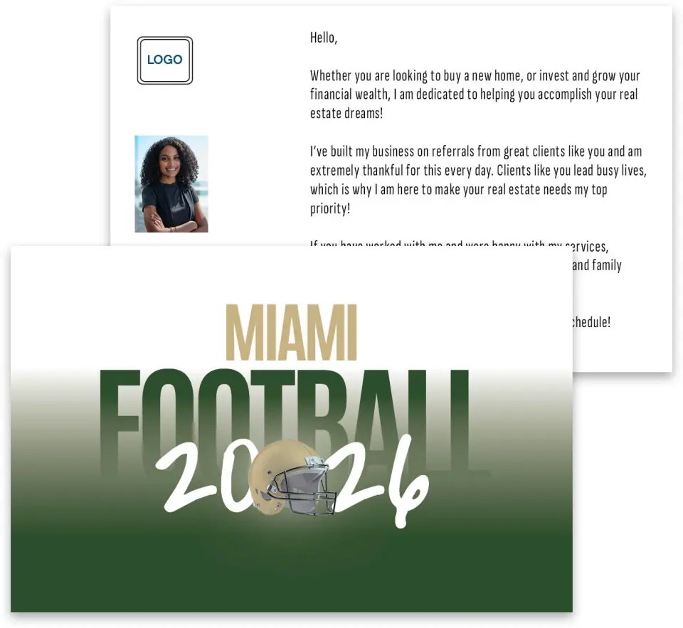 This is a 3¾" x 5¾" Football Insert called Miami Hurricanes printed in full color