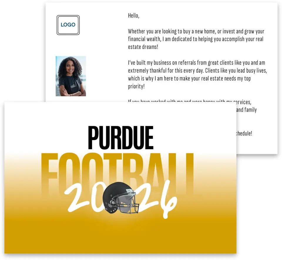 This is a 3¾" x 5¾" Football Insert called Purdue Boilermakers printed in full color