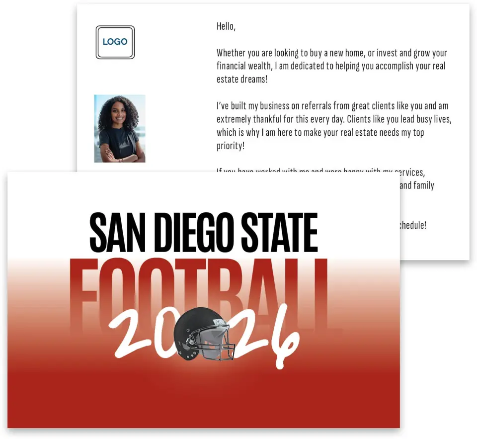 This is a 3¾" x 5¾" Football Insert called San Diego State Aztecs printed in full color