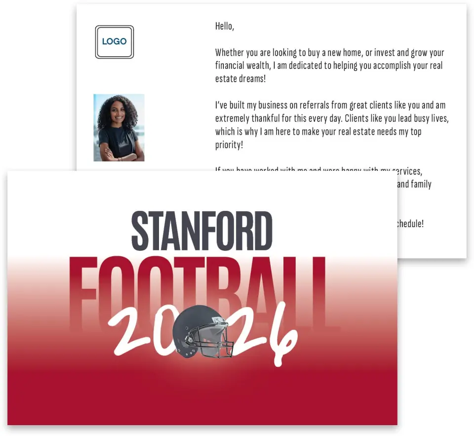This is a 3¾" x 5¾" Football Insert called Stanford Cardinal printed in full color