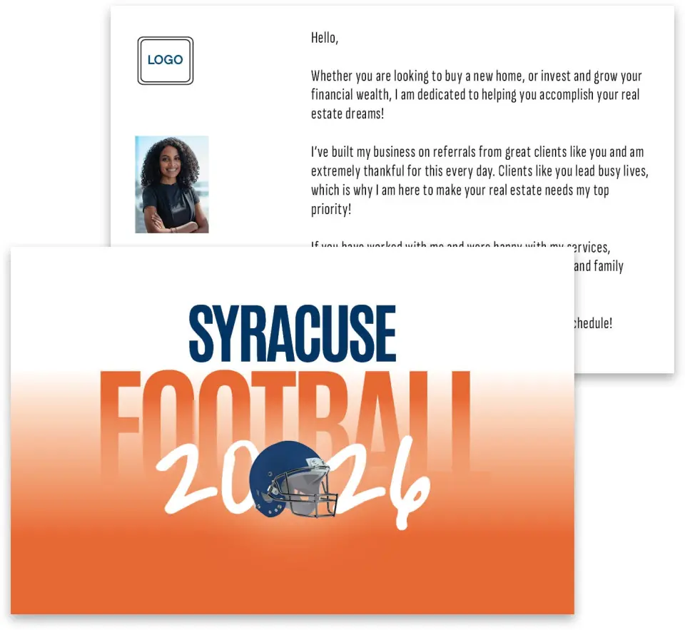 This is a 3¾" x 5¾" Football Insert called Syracuse Orange printed in full color