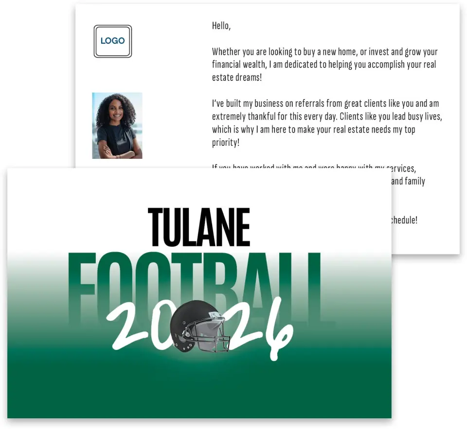 This is a 3¾" x 5¾" Football Insert called Tulane Green Wave printed in full color
