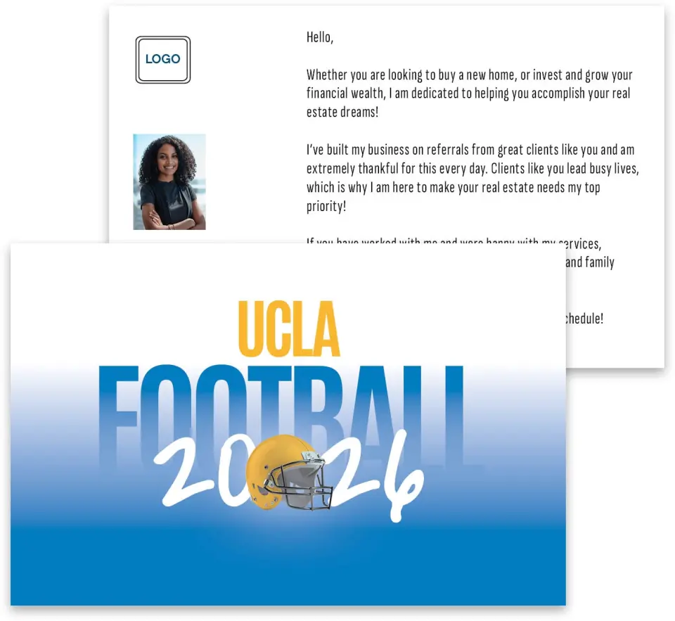 This is a 3¾" x 5¾" Football Insert called UCLA printed in full color