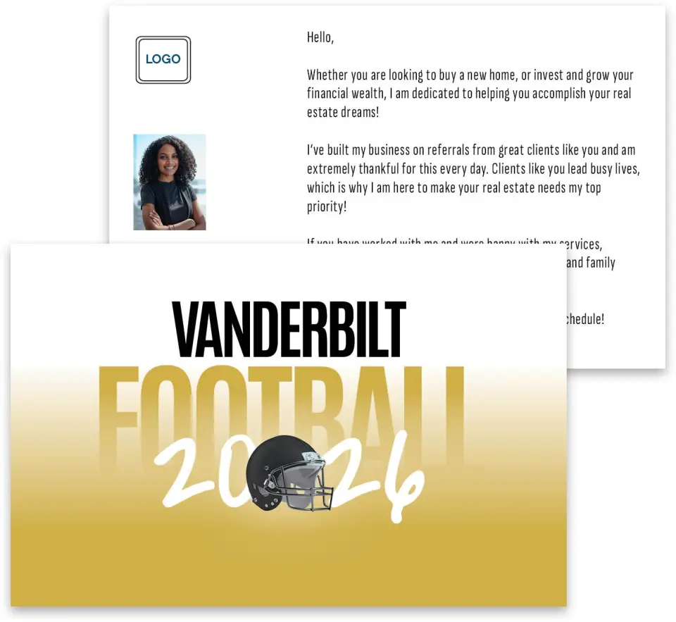 This is a 3¾" x 5¾" Football Insert called Vanderbilt Commodores printed in full color