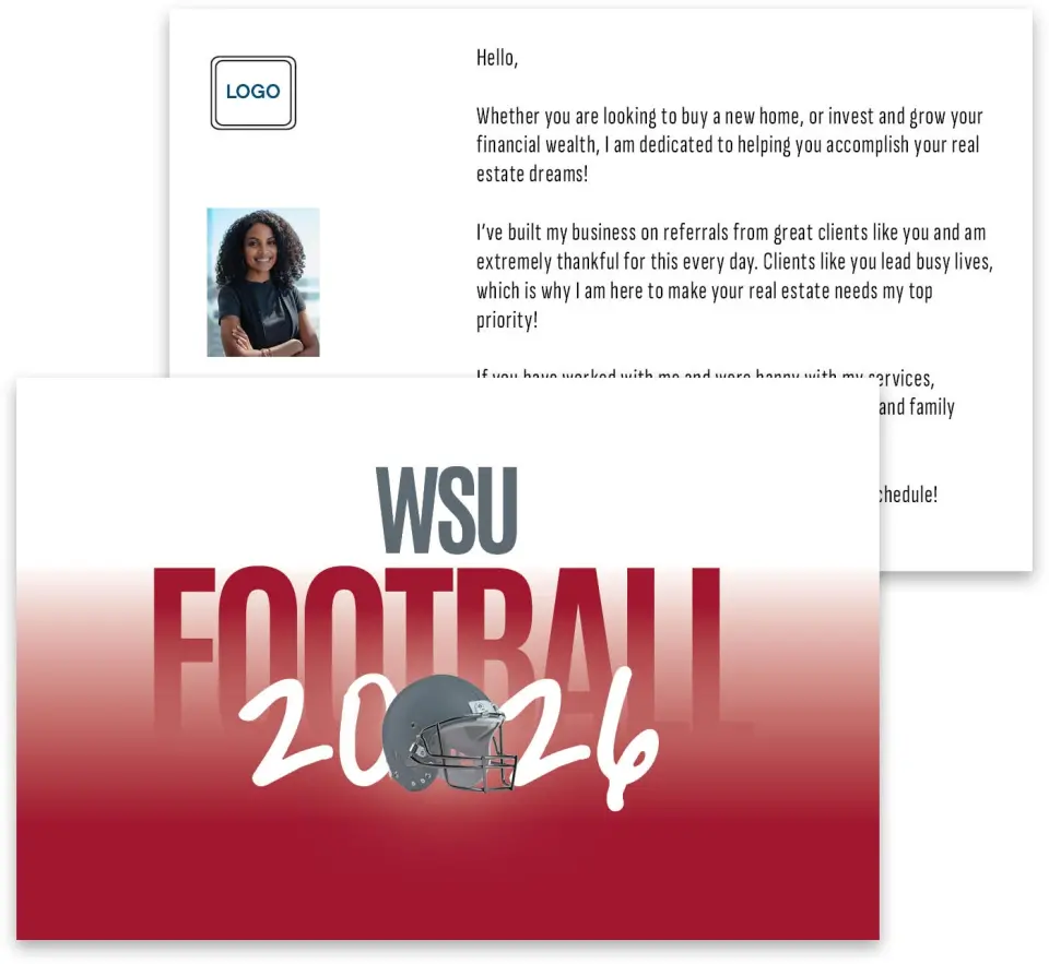 This is a 3¾" x 5¾" Football Insert called Washington State Cougars printed in full color