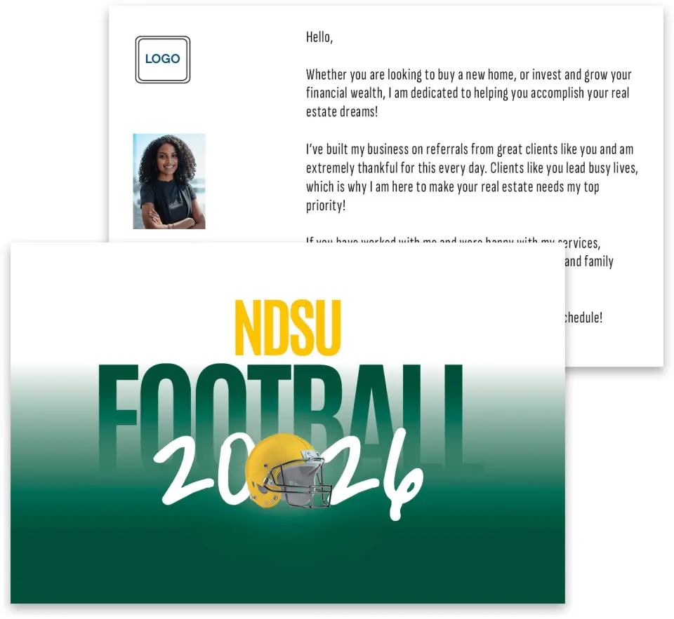This is a 3¾" x 5¾" Football Insert called North Dakota State Bison printed in full color