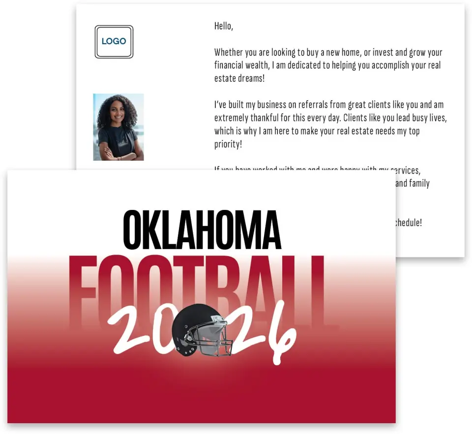 This is a 3¾" x 5¾" Football Insert called Oklahoma Sooners printed in full color