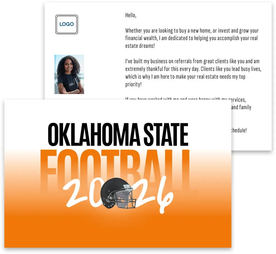 This is a 3¾" x 5¾" Football Insert called Oklahoma State Cowboys printed in full color