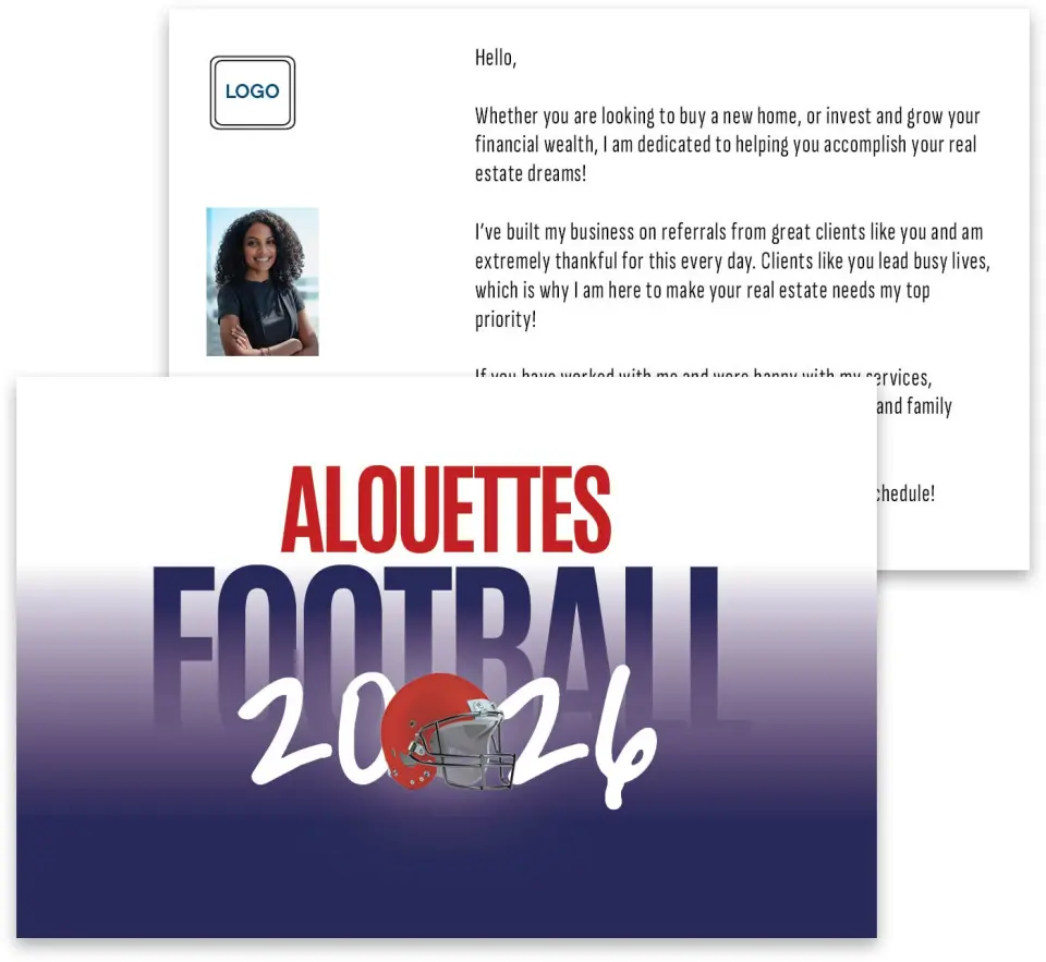This is a 3¾" x 5¾" Football Insert called Montreal Alouettes printed in full color