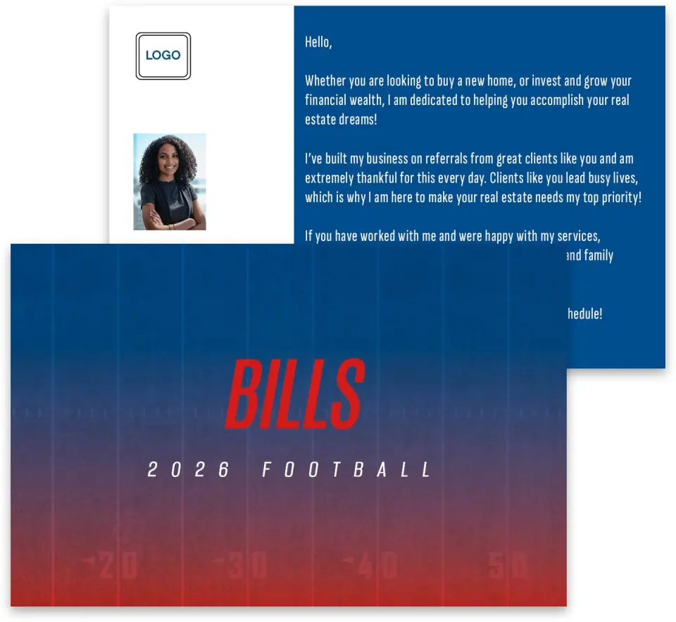 This is a 3¾" x 5¾" Football Insert called Bills printed in full color