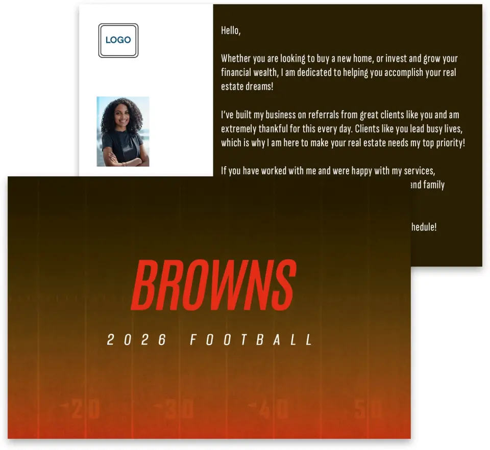This is a 3¾" x 5¾" Football Insert called Browns printed in full color
