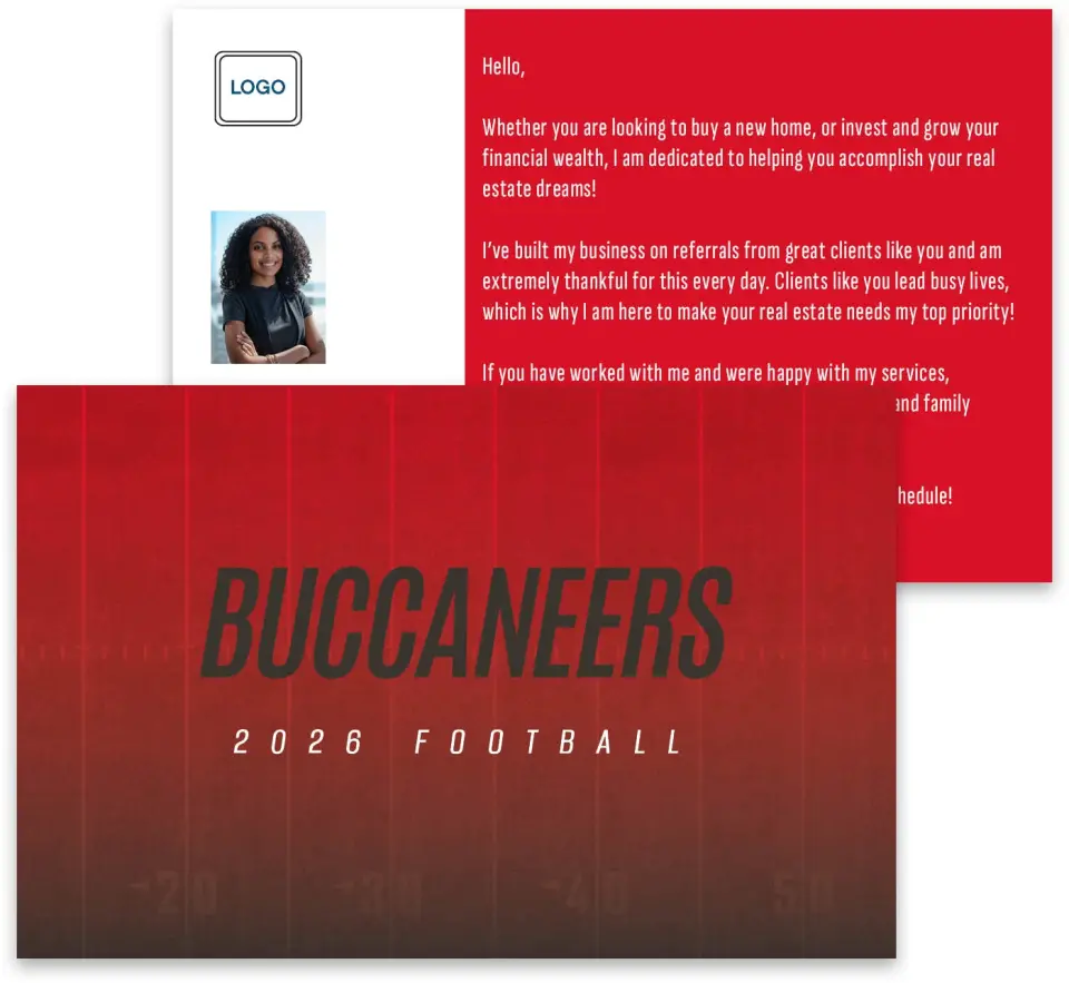 This is a 3¾" x 5¾" Football Insert called Buccaneers printed in full color