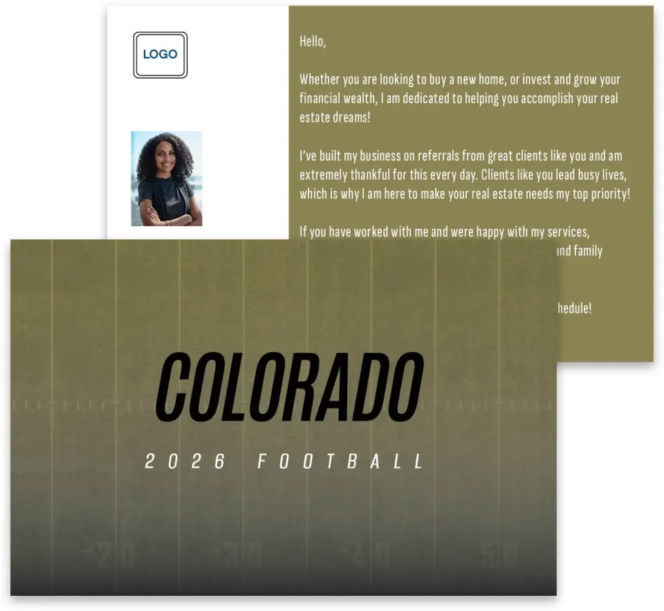 This is a 3¾" x 5¾" Football Insert called Colorado printed in full color