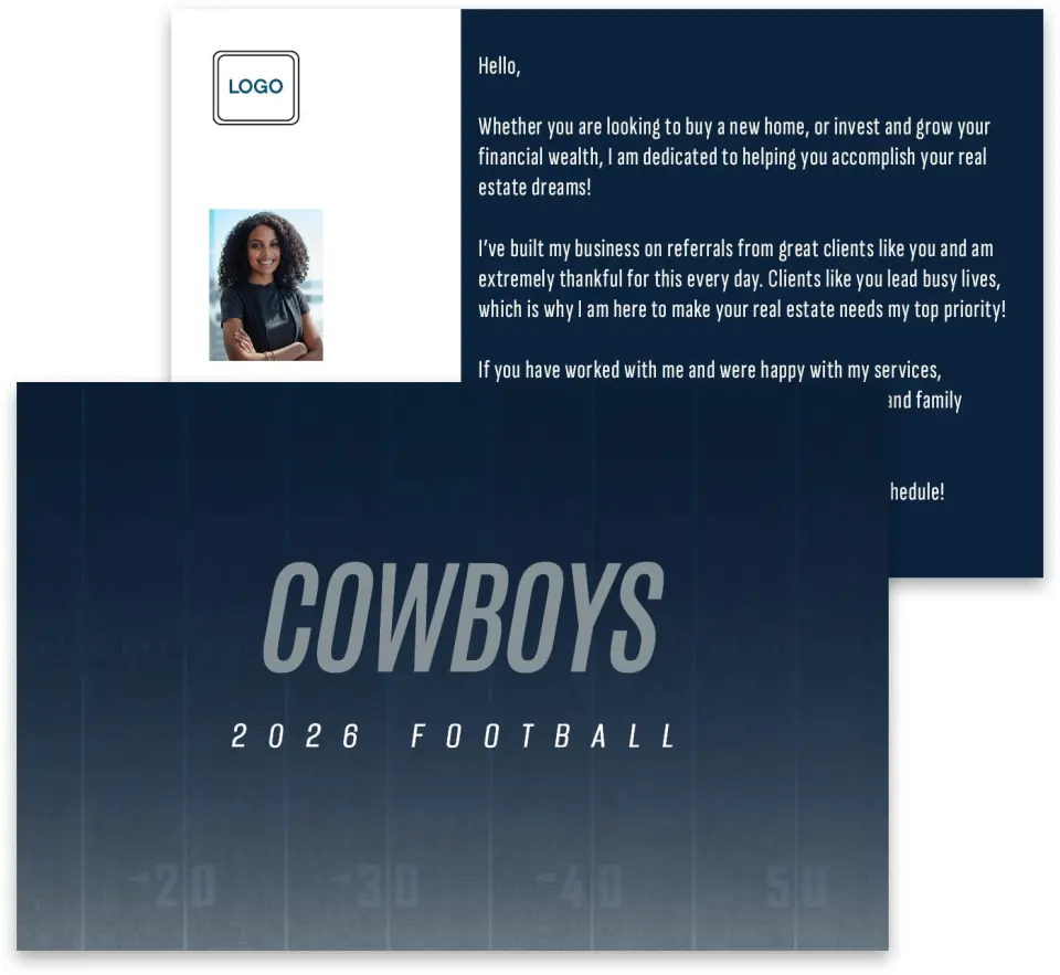 This is a 3¾" x 5¾" Football Insert called Cowboys printed in full color