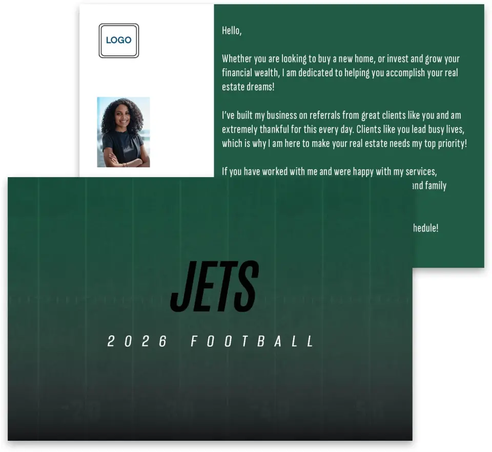 This is a 3¾" x 5¾" Football Insert called Jets printed in full color