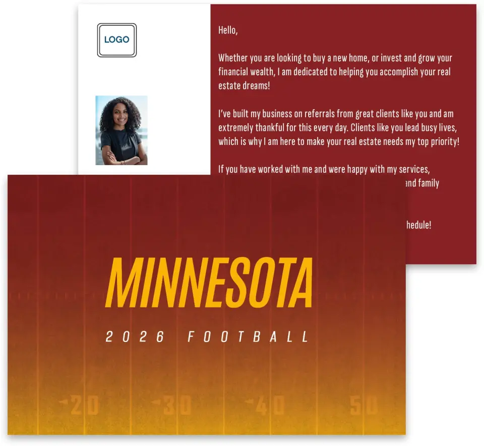 This is a 3¾" x 5¾" Football Insert called Minnesota printed in full color