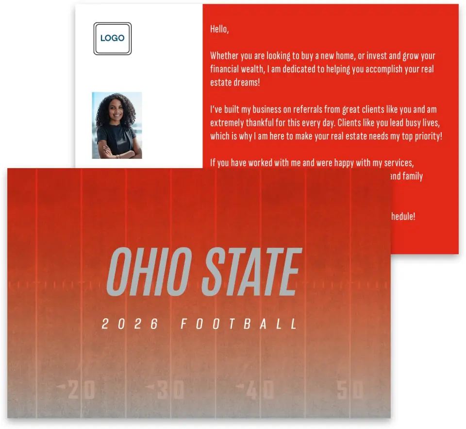 This is a 3¾" x 5¾" Football Insert called Ohio State printed in full color
