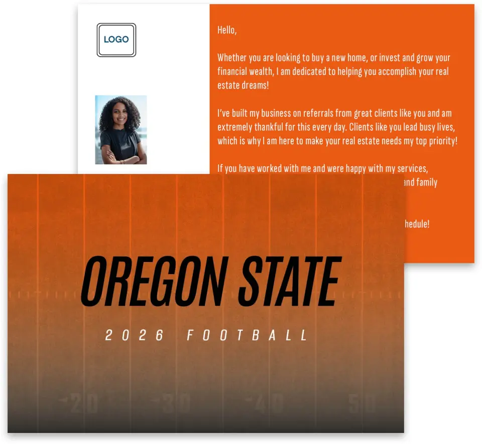 This is a 3¾" x 5¾" Football Insert called Oregon State printed in full color