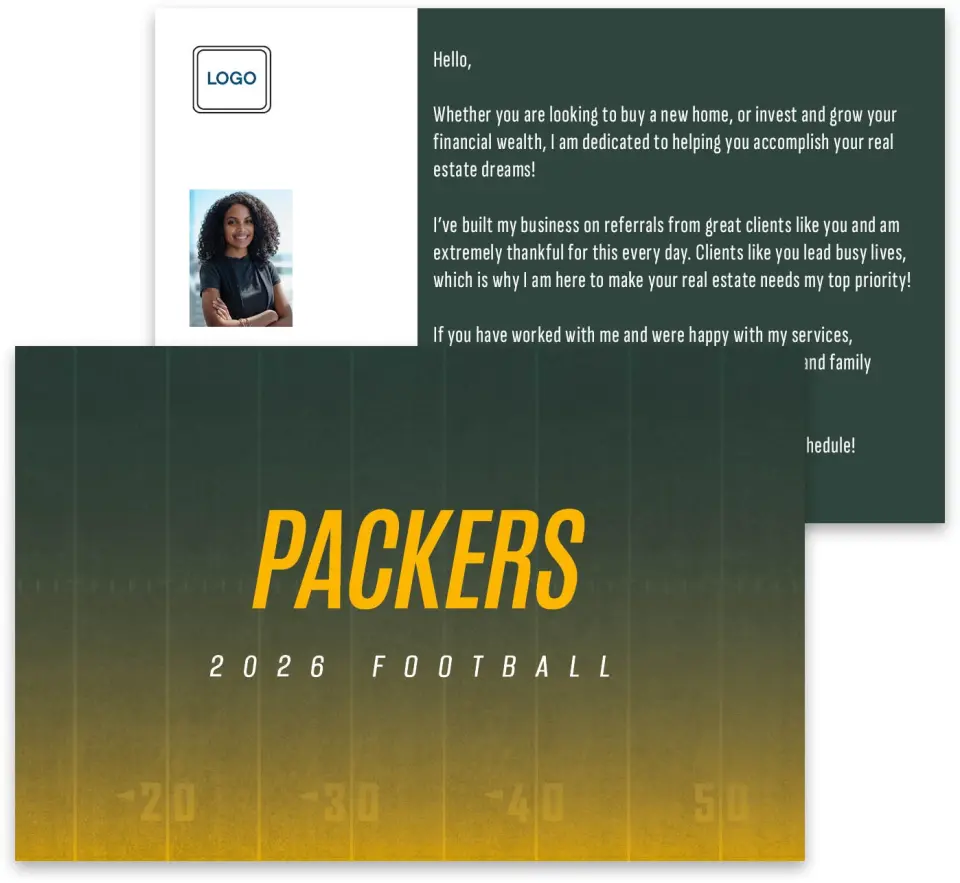 This is a 3¾" x 5¾" Football Insert called Packers printed in full color