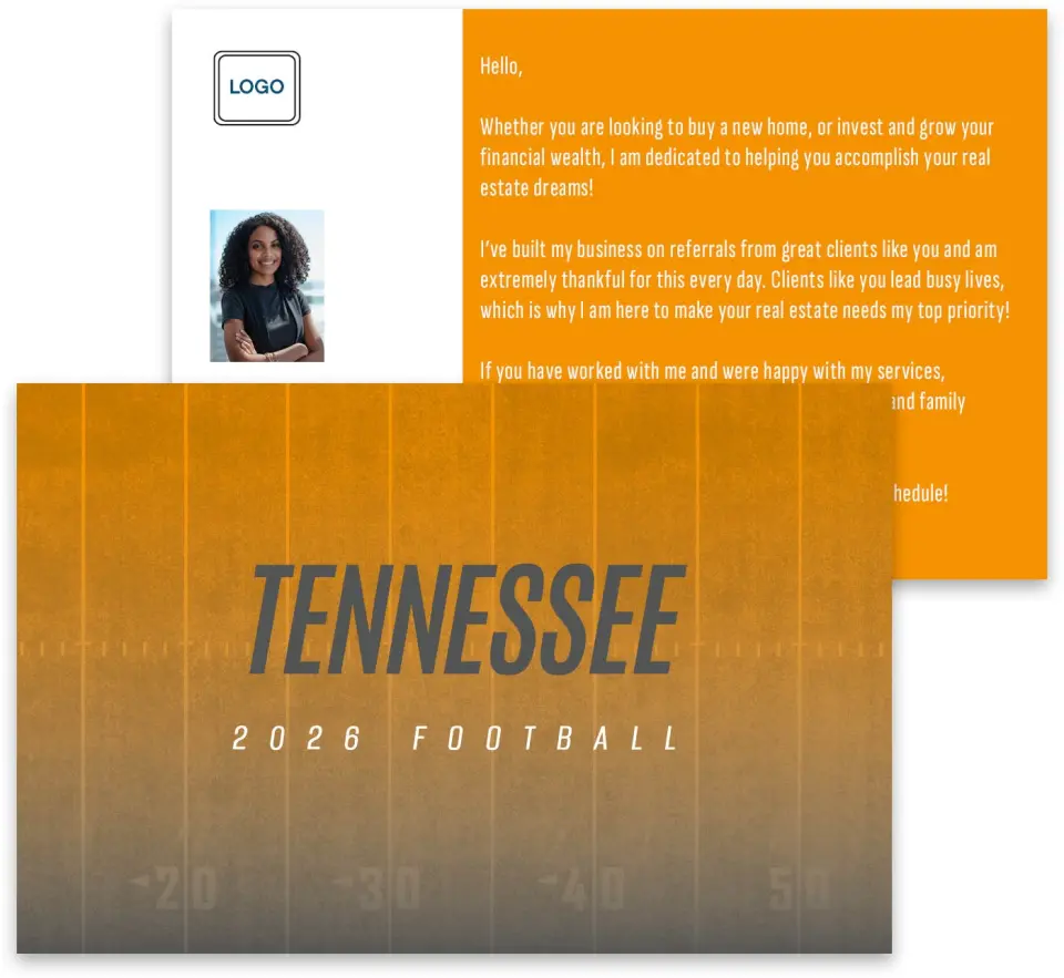 This is a 3¾" x 5¾" Football Insert called Tennessee printed in full color