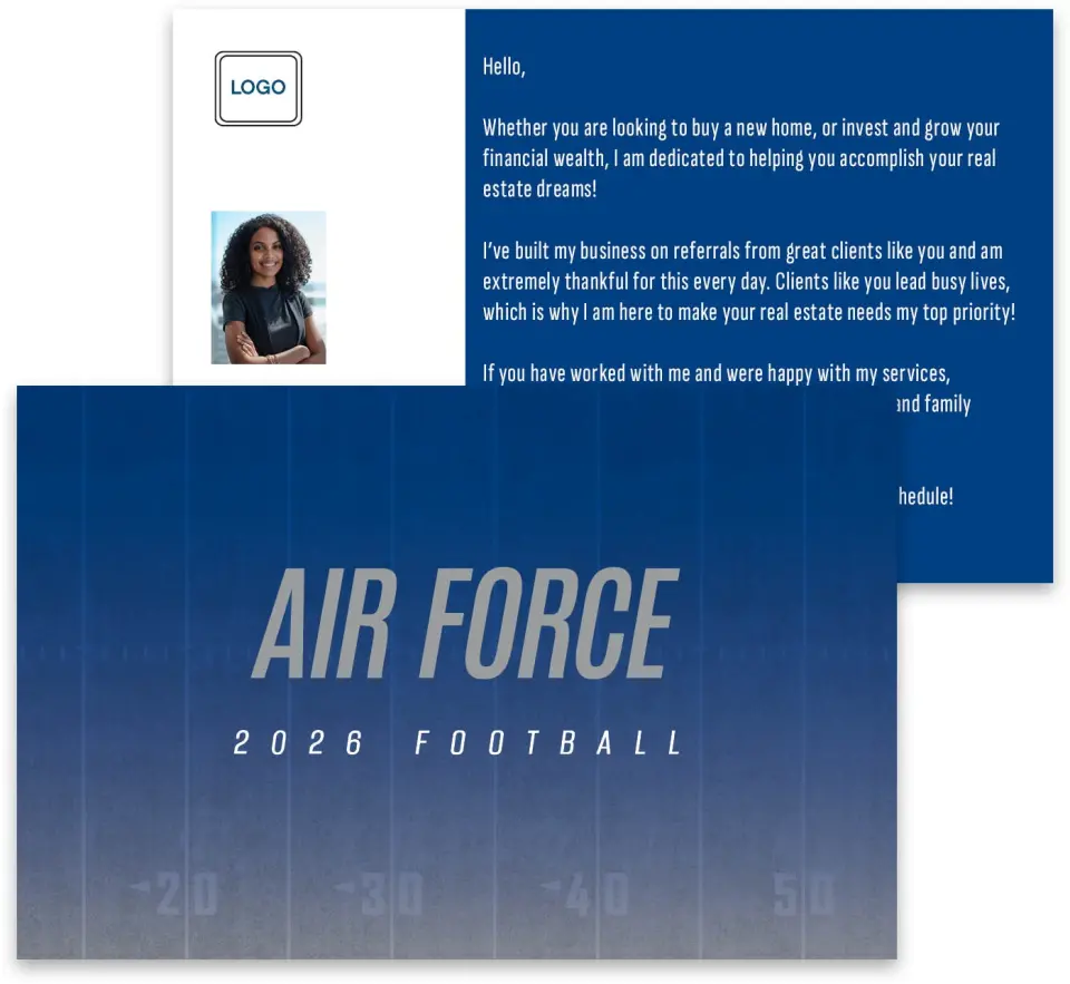 This is a 3¾" x 5¾" Football Insert called Air Force Academy printed in full color