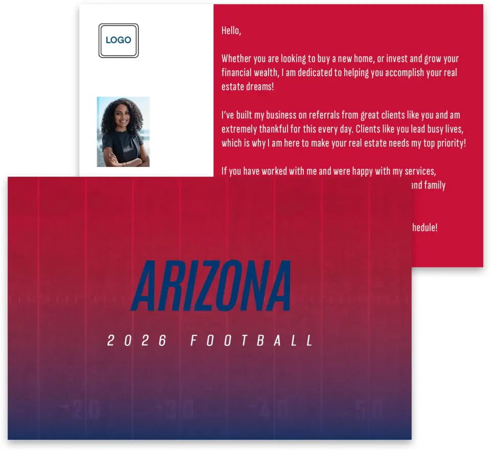 This is a 3¾" x 5¾" Football Insert called Arizona Wildcats printed in full color