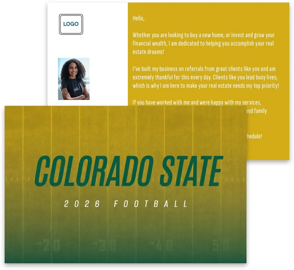 This is a 3¾" x 5¾" Football Insert called Colorado State Rams printed in full color
