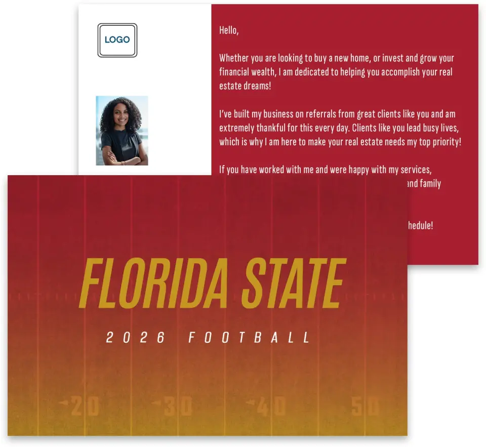 This is a 3¾" x 5¾" Football Insert called Florida State Seminoles printed in full color