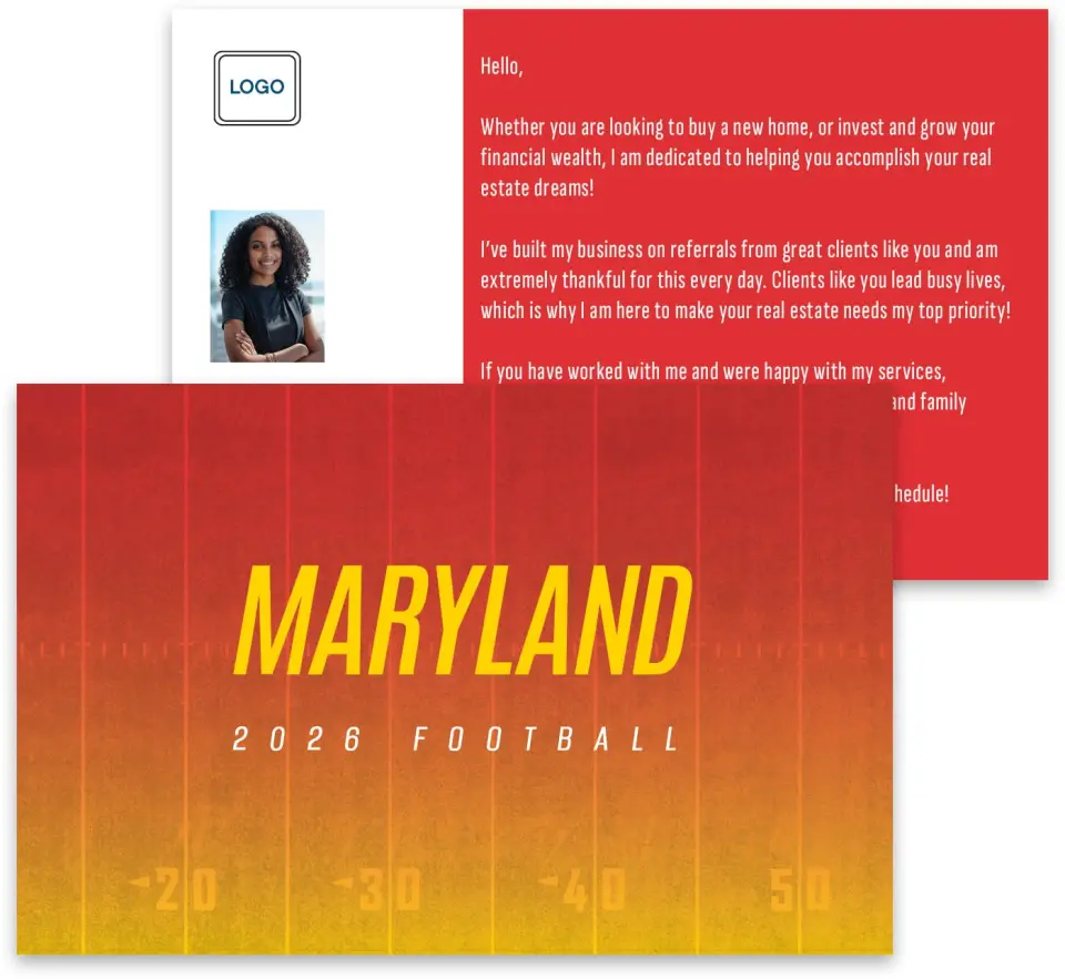 This is a 3¾" x 5¾" Football Insert called Maryland Terrapins printed in full color