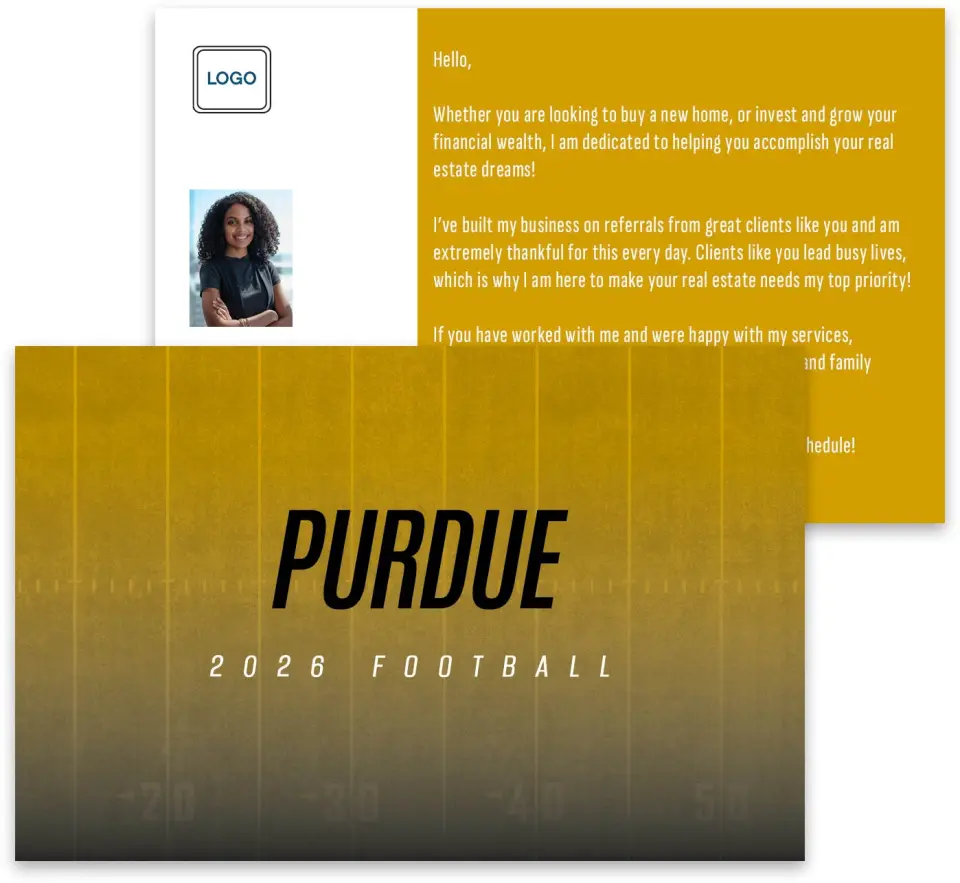 This is a 3¾" x 5¾" Football Insert called Purdue Boilermakers printed in full color