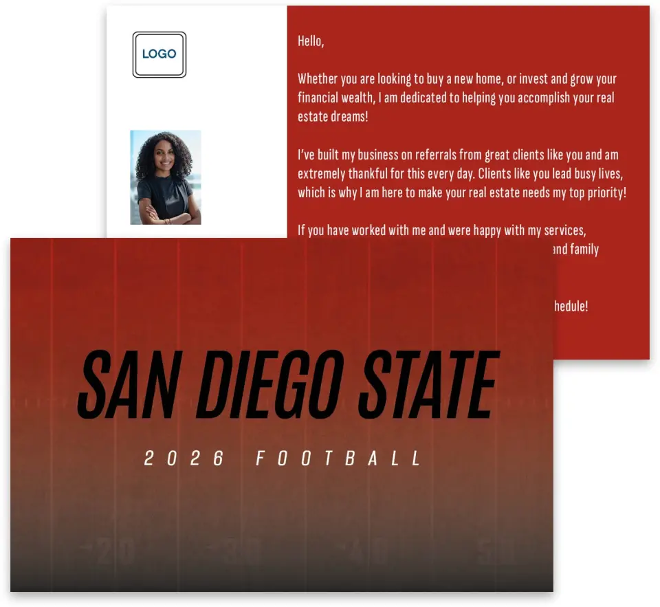 This is a 3¾" x 5¾" Football Insert called San Diego State Aztecs printed in full color