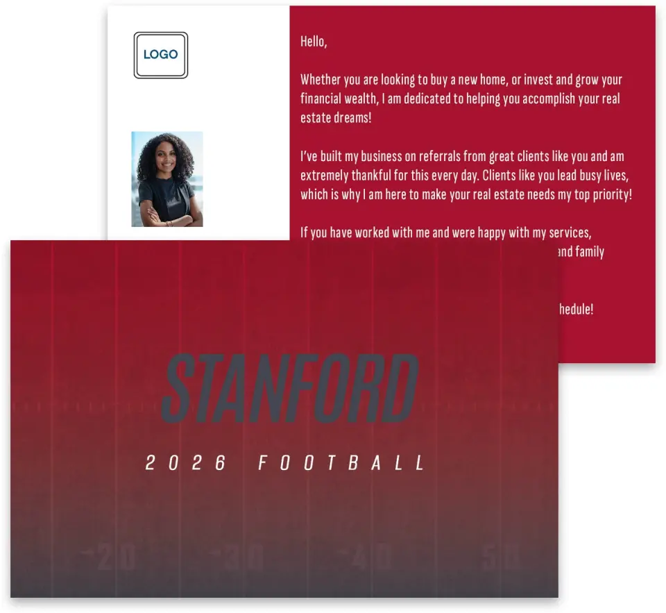 This is a 3¾" x 5¾" Football Insert called Stanford Cardinal printed in full color