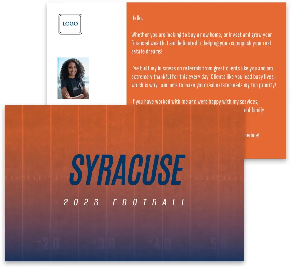 This is a 3¾" x 5¾" Football Insert called Syracuse Orange printed in full color