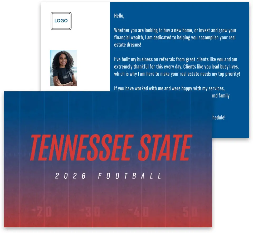 This is a 3¾" x 5¾" Football Insert called Tennessee State printed in full color
