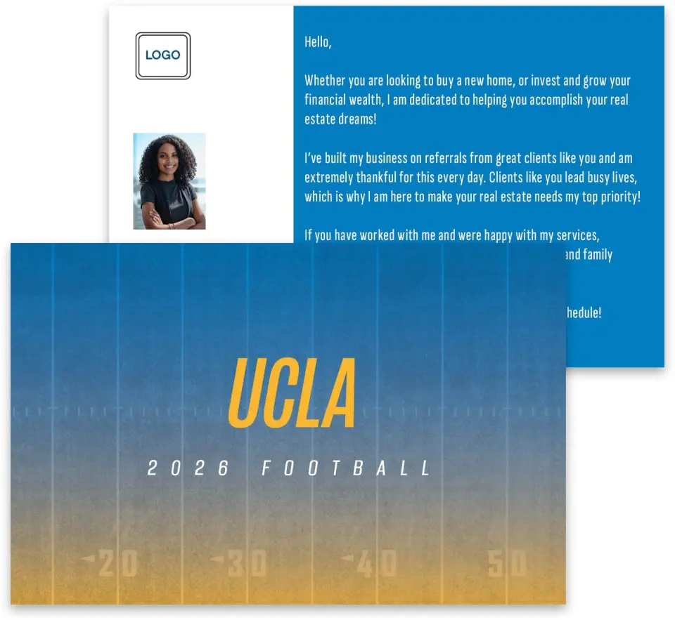 This is a 3¾" x 5¾" Football Insert called UCLA printed in full color